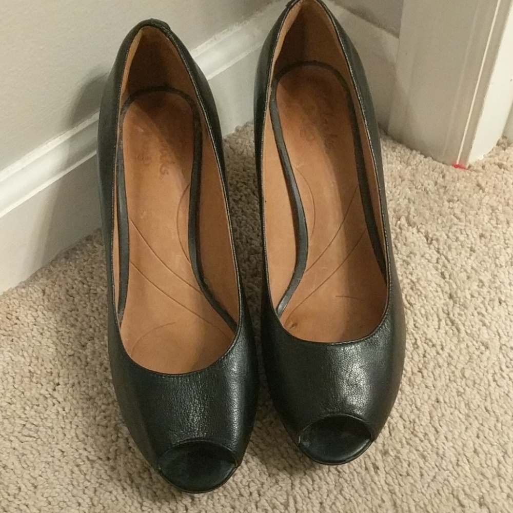 Clarks Peep-Toe Heels